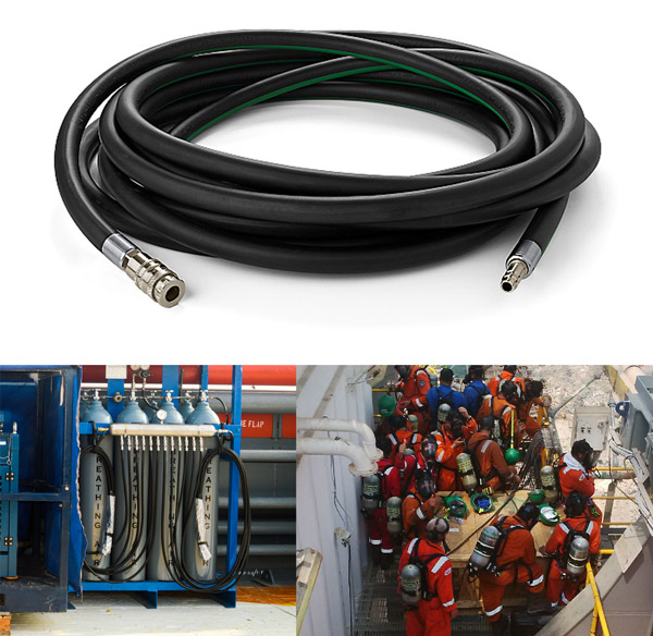 Breathing air hose and marine applications