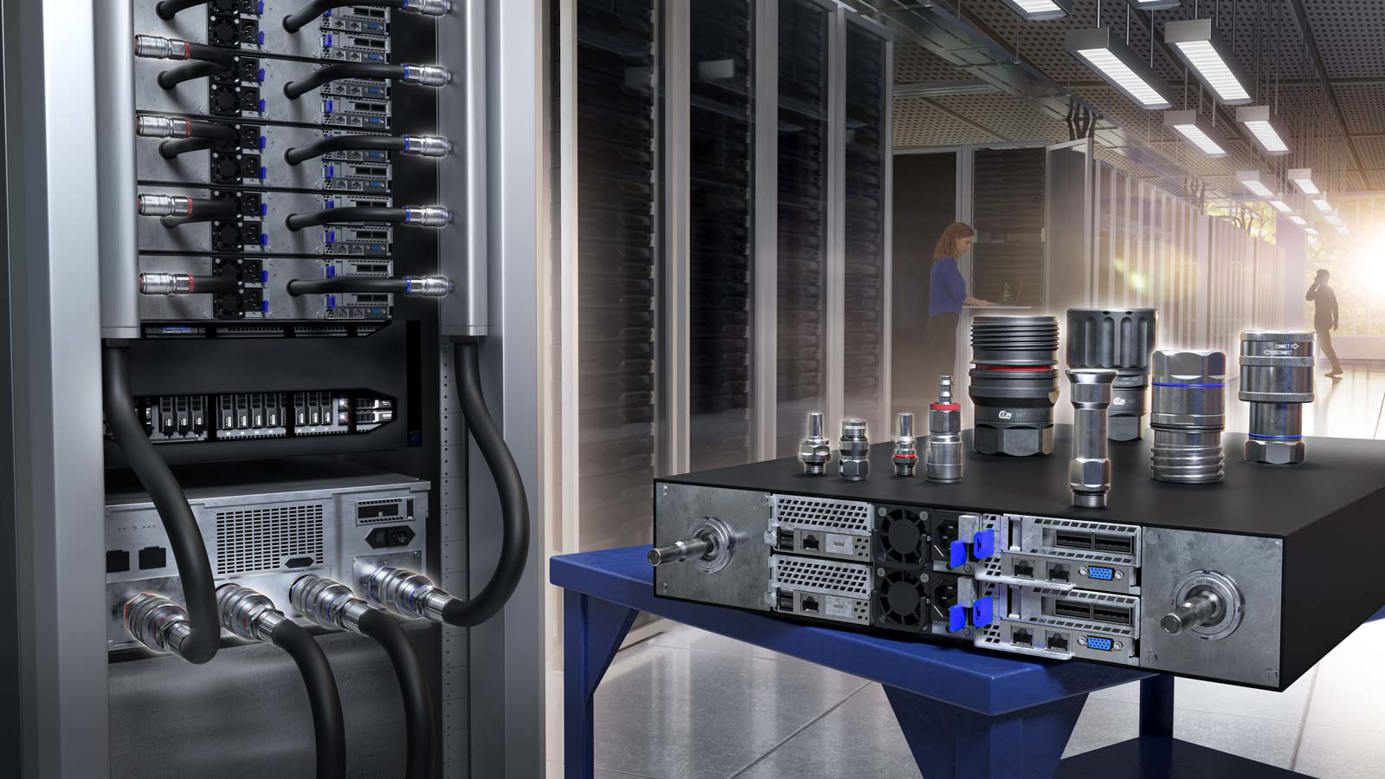 Quick coupling solutions for liquid cooling in Data Centers