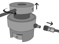 The hydraulic equipment is disconnected followed by removal of the tensioner.