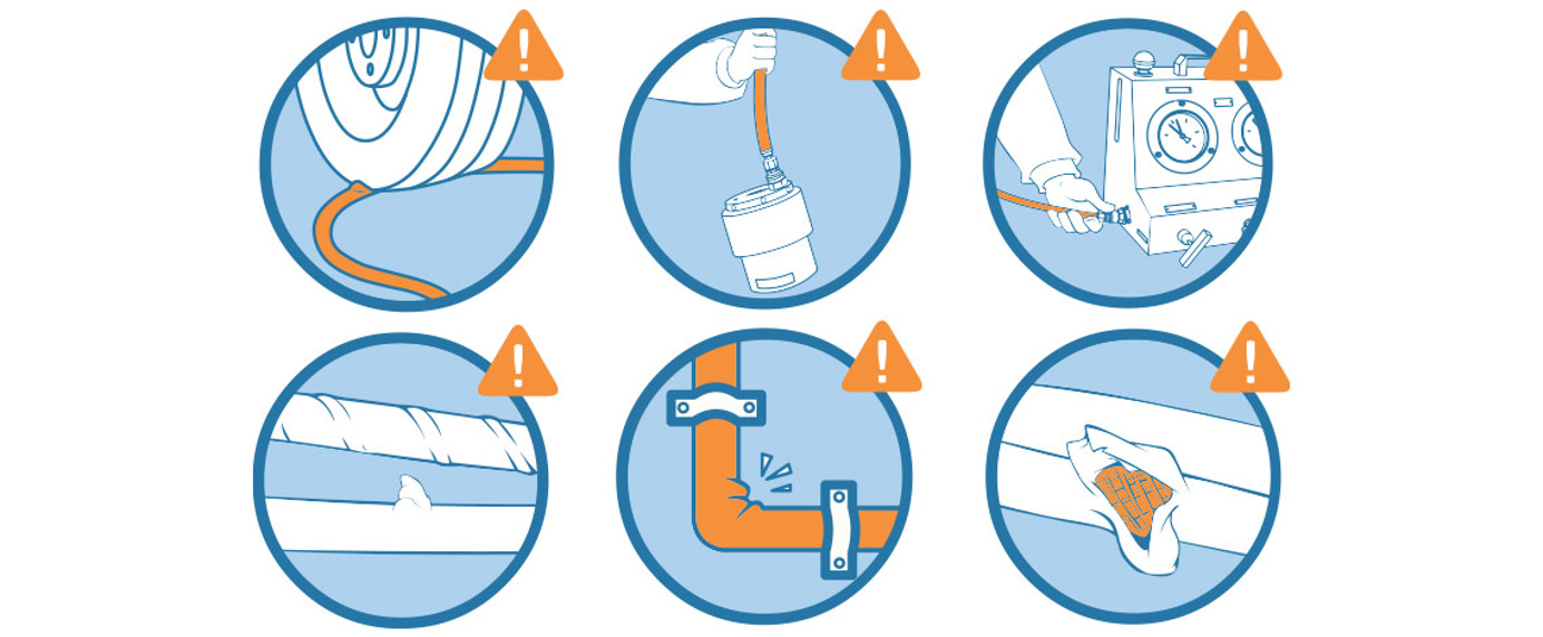 Prevenire  danni ai tubi flessibili quando si lavora con l'idraulica altissima pressione